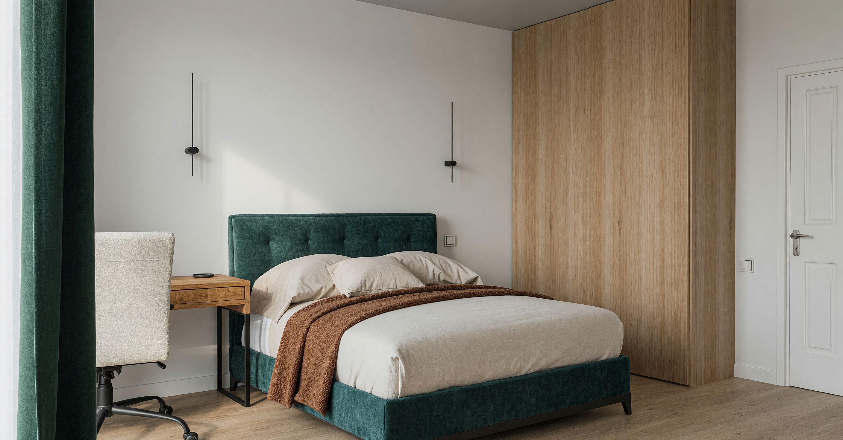 Dormitor — Apartament cu open space și nișă de dormit