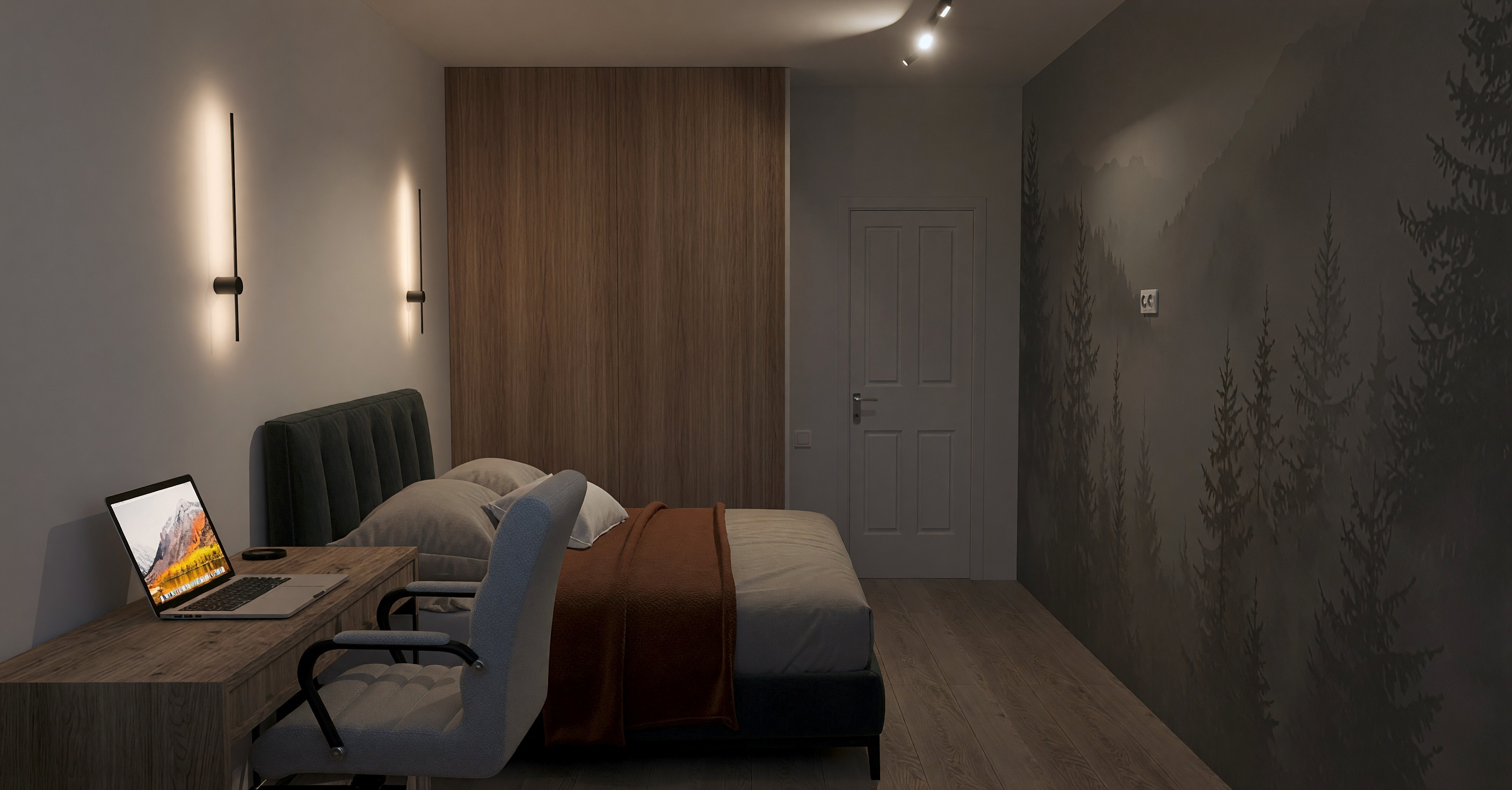 Dormitor — Apartament cu open space și nișă de dormit