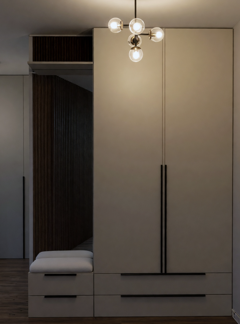Open space + nișă — Apartament cu open space și nișă de dormit
