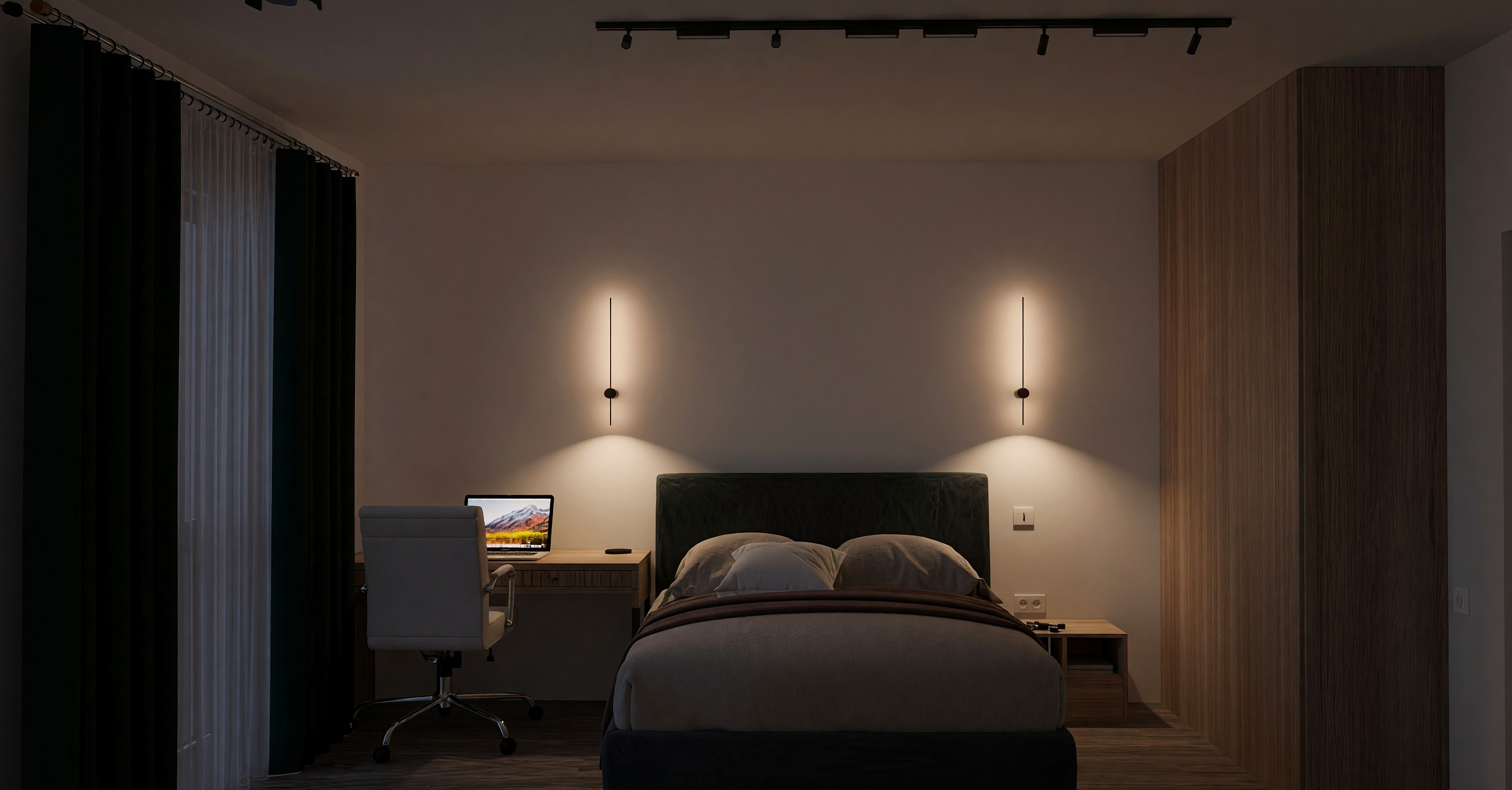 Dormitor — Apartament cu open space și nișă de dormit