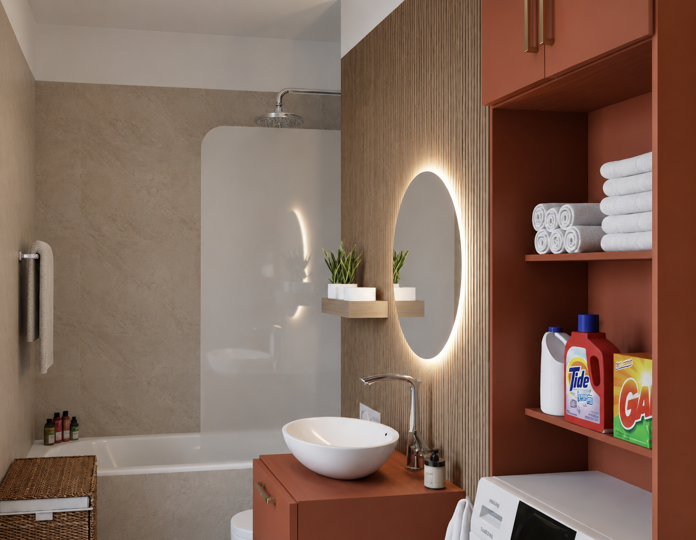 Baie — Apartament cu open space și nișă de dormit