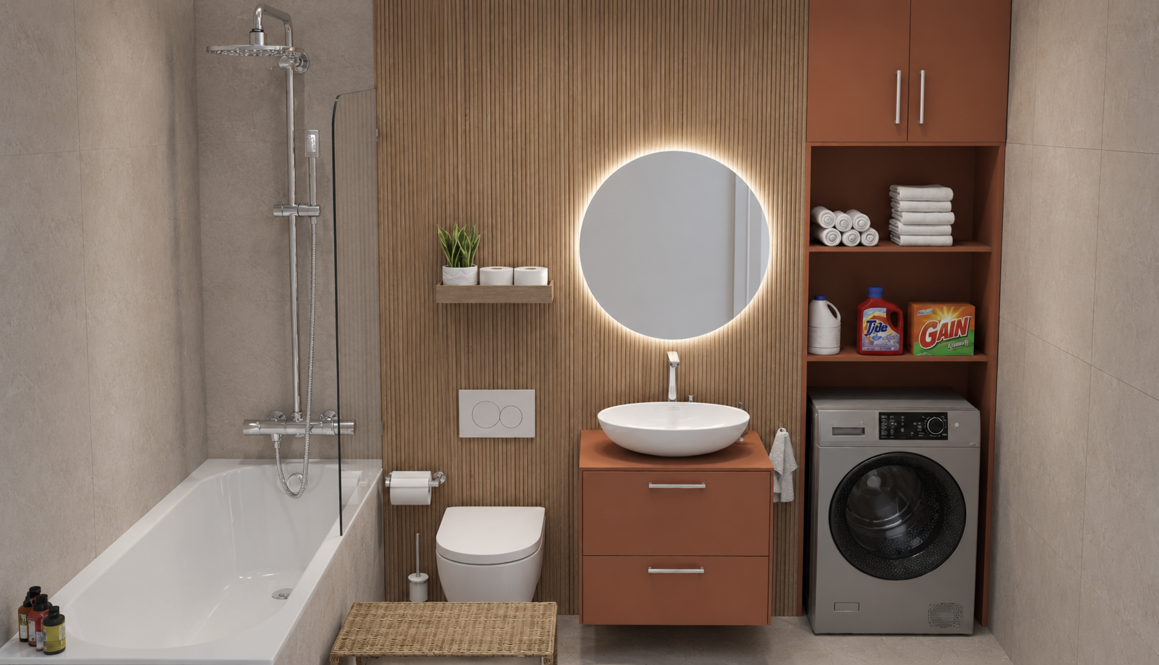 Bathroom — Open-Plan Apartment with a Sleeping Nook