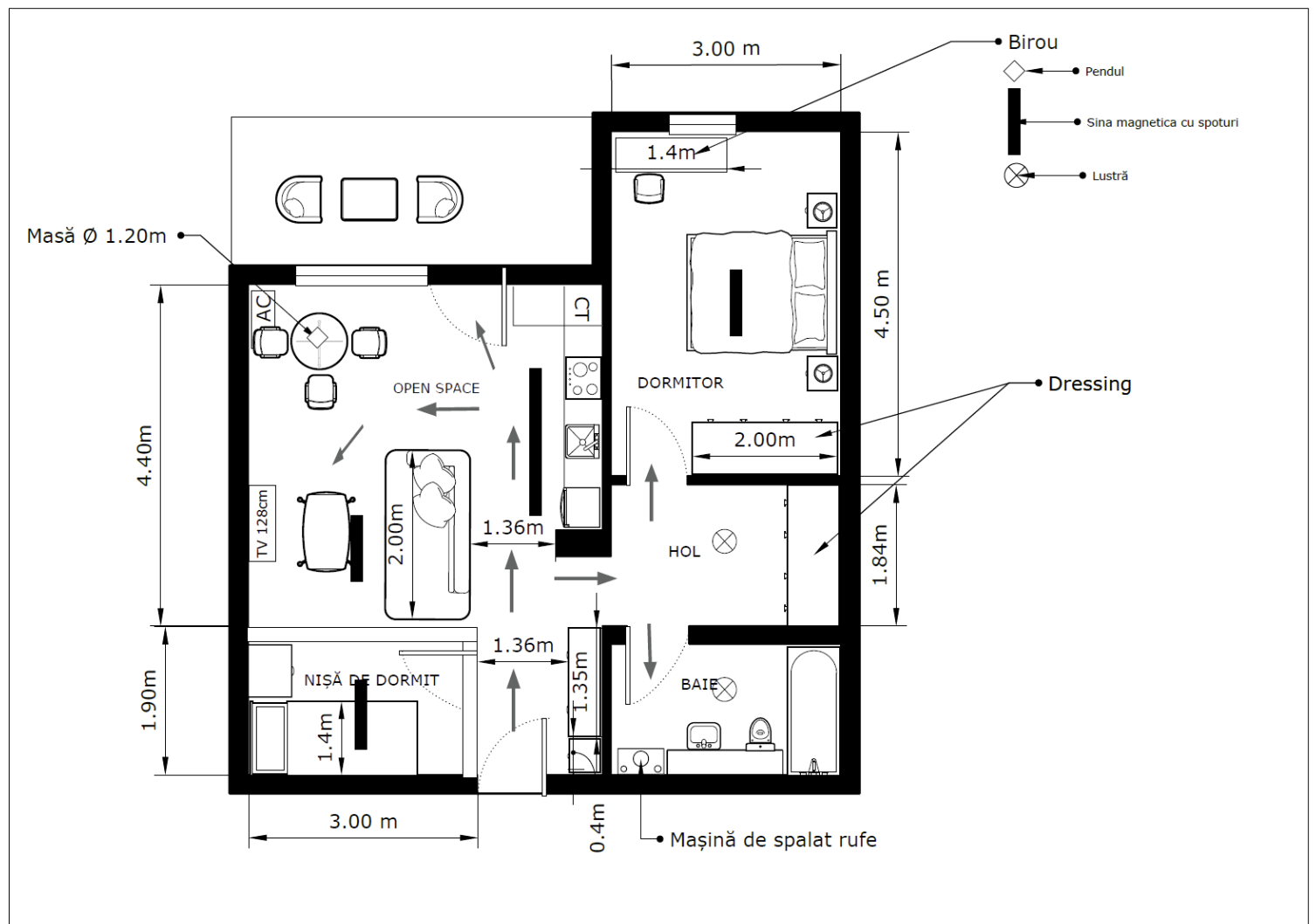 Floor plan — Open-Plan Apartment with a Sleeping Nook