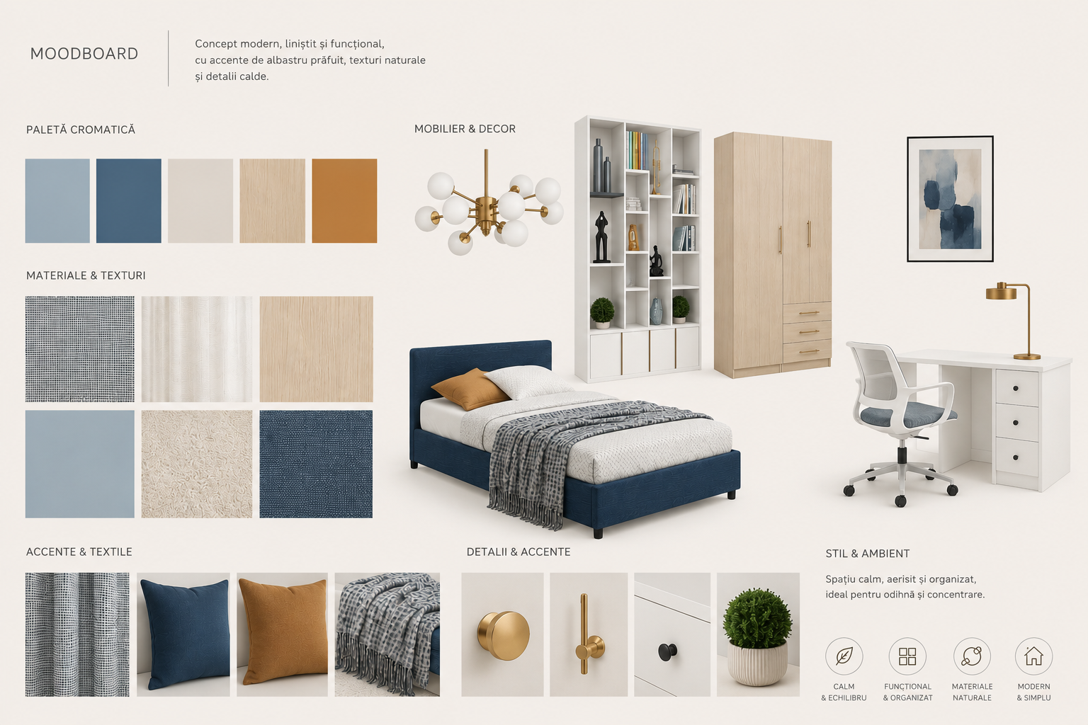 Moodboard 1 — Apartament – 3 Dormitoare
